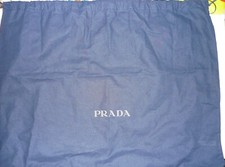 Prada Drawstring Dust Bag Navy Blue Cotton, 19x15