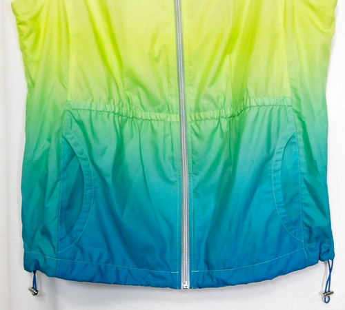 Zenergy Chicos 1 Full Zip Mock Neck Vest Womens M Cinch Waist Teal Green Ombre - Bild 3 von 9