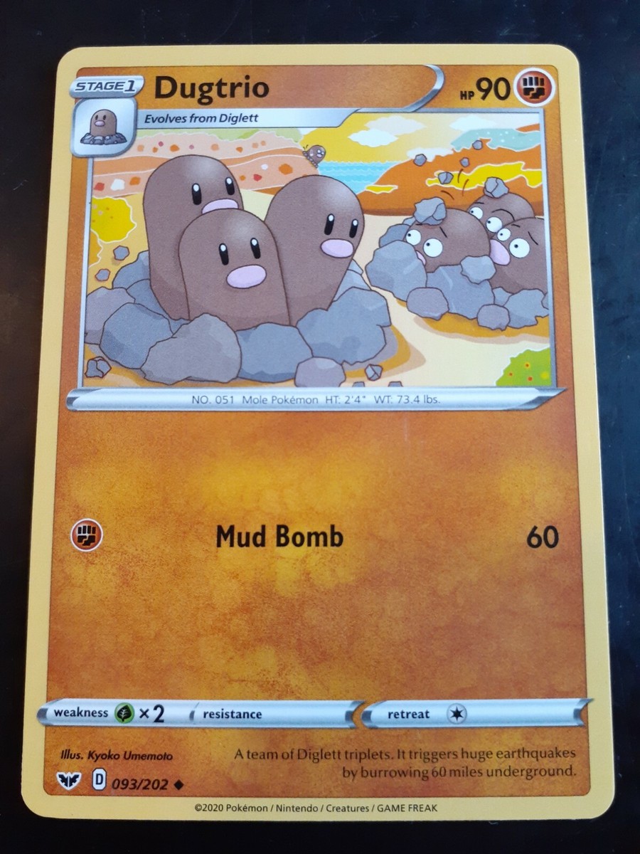 Dugtrio 93/202 Sword & Shield: Base Uncommon Pokemon | eBay