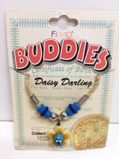 New Children's Fimo Buddies Blue Daisy Clay Flower Darling Rope Girl's Necklace