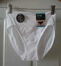 BALI DFMEHC WHITE SEMI-SHEER BRIEF PANTY, SIZE S/5
