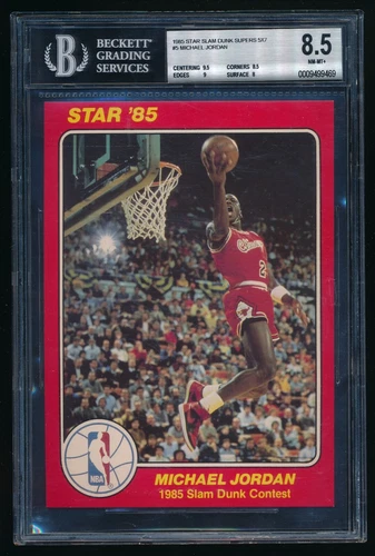 1985 Star Slam Dunk Super 5x7 #5 Michael Jordan BGS 8.5 NM-MT+ Chicago Bulls
