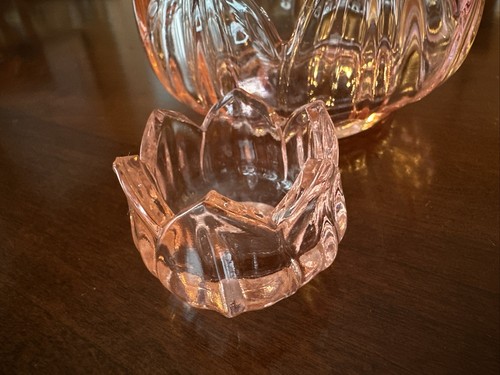 WESTMORELAND GLASS LOTUS PINK 4" DISH & 1-1/2" DIAMETER INDIVIDUAL SALT DIP - Picture 5 of 22