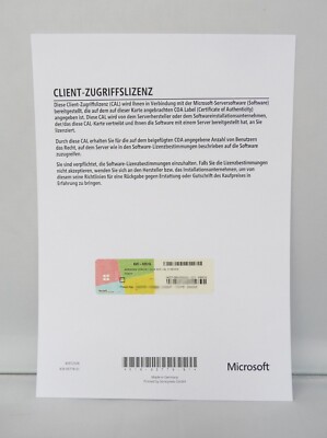 5 Device / Geräte RDS / Remote Desktop CAL für MS Windows Server 2019 - Terminal