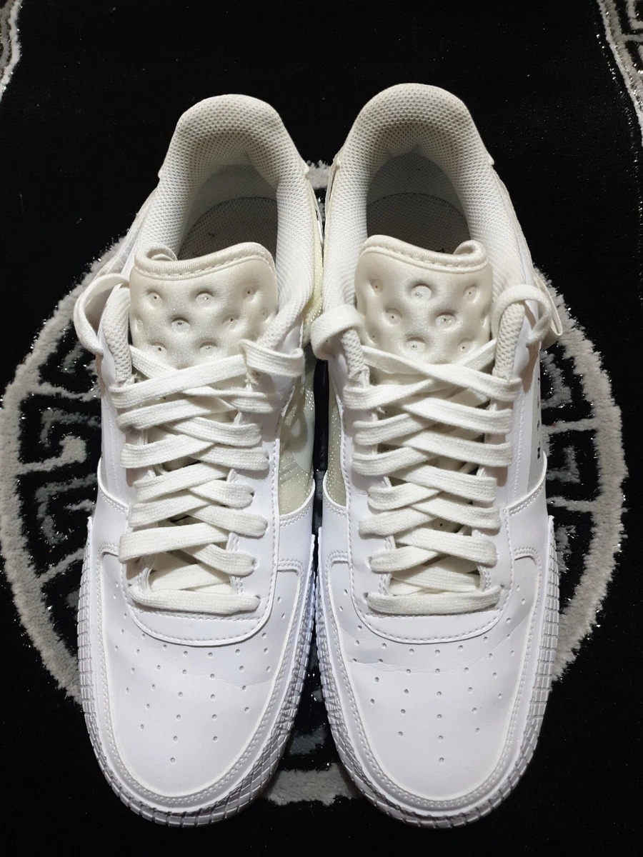 Nike Air Force 1 Type White Trainers CQ2344 101 Triple White UK 9