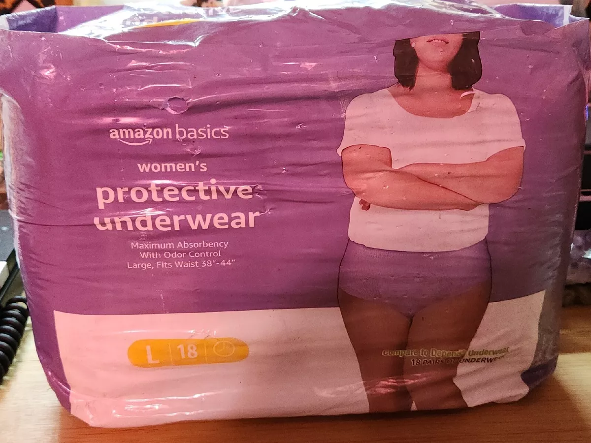 1 Pack  BASICS Women's Protective Underwear (18 Count Each) LARGE  38-44