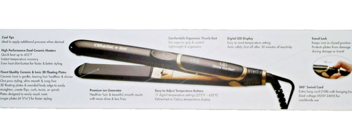 OG OLIVIA GARTENKERAMIK + ION 1" PROFESSIONELLES FLACHHAAR EISEN CI-FL1 BRANDNEU - Bild 6 von 6