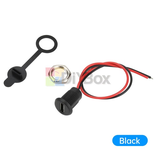 USB Type C Power Connector Panel Mount Waterproof Socket Female Connector 2-pin - Picture 25 of 36