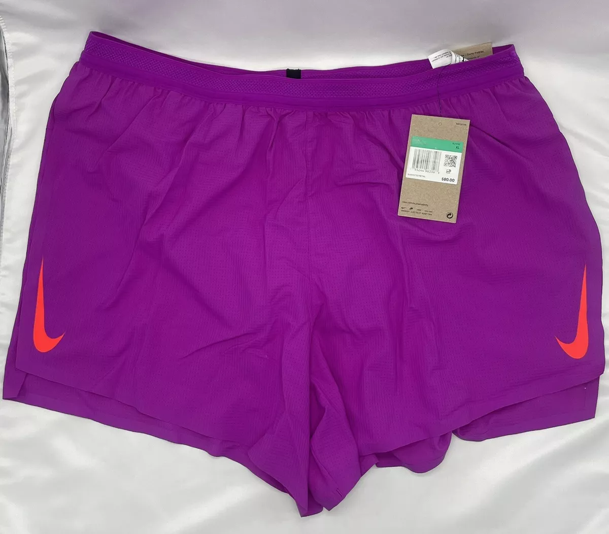 NWT Nike Aeroswift Men's Running Shorts 4” Purple/Pink Size XL