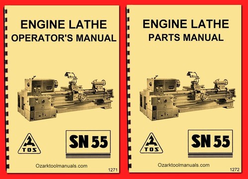 TOS SN55 Engine Metal Lathe Owner's Instructions and Parts Manuals 1271 - Picture 1 of 12