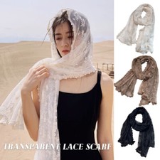 Vintage Hollow Lace Scarf Women's Shawl Fashion Embroidered Thin Scarf