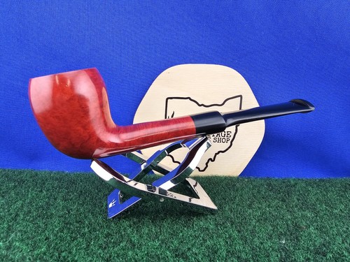 Roma Italian Smooth Red Finish Straight Acryl Stem Unsmoked Briar Estate Pfeife