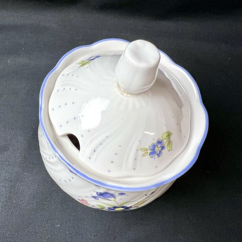 Nikko Blue Peony IMPERFECT LOT Sugar w/ Lid Fruit Bowl Napkin Rings Cups Saucer - Picture 5 of 20