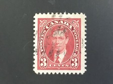 CANADA 1937 KING GEORGE VI 3C CARMINE RED - FINE USED
