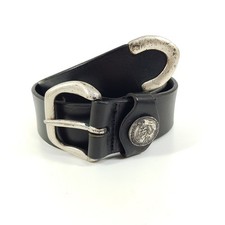 Vintage Diesel Gürtel Herren Gr. 75 Schwarz Silber Ledergürtel Breit Western