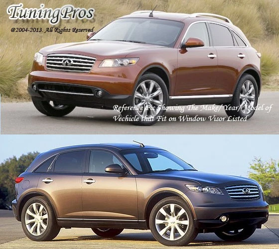 Juego de 4 viseras protectoras de lluvia para ventana negra para Infiniti FX35 FX45 2003-2008 Foto 4 de 4