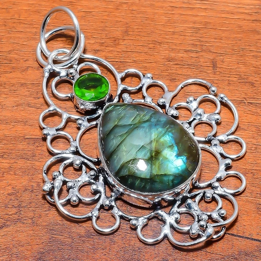 Labradorite Gemstone Handmade 925 Sterling Silver Jewelry Pendant AD-6486 - Image 2 of 2