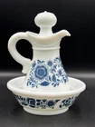 Avon Delft Blue Pitcher And Bowl Skin So Soft Bath Oil Vtg