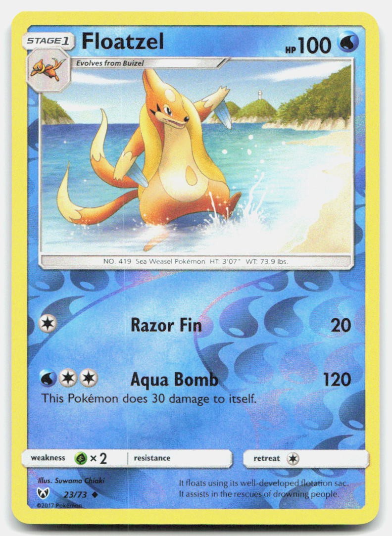 Shining Legends Floatzel 23/73 NM Pokemon Reverse Holo Uncommon Tcg Card