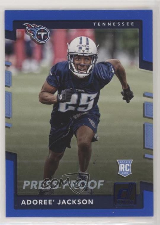 2017 Panini Donruss Rookies Press Proof Blue Adoree' Jackson #398 Rookie RC 01w1