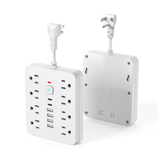 14-in-1 Power Strip Surge Protector 8 AC Outlets 4 USB 2 Type-C Flat Plug