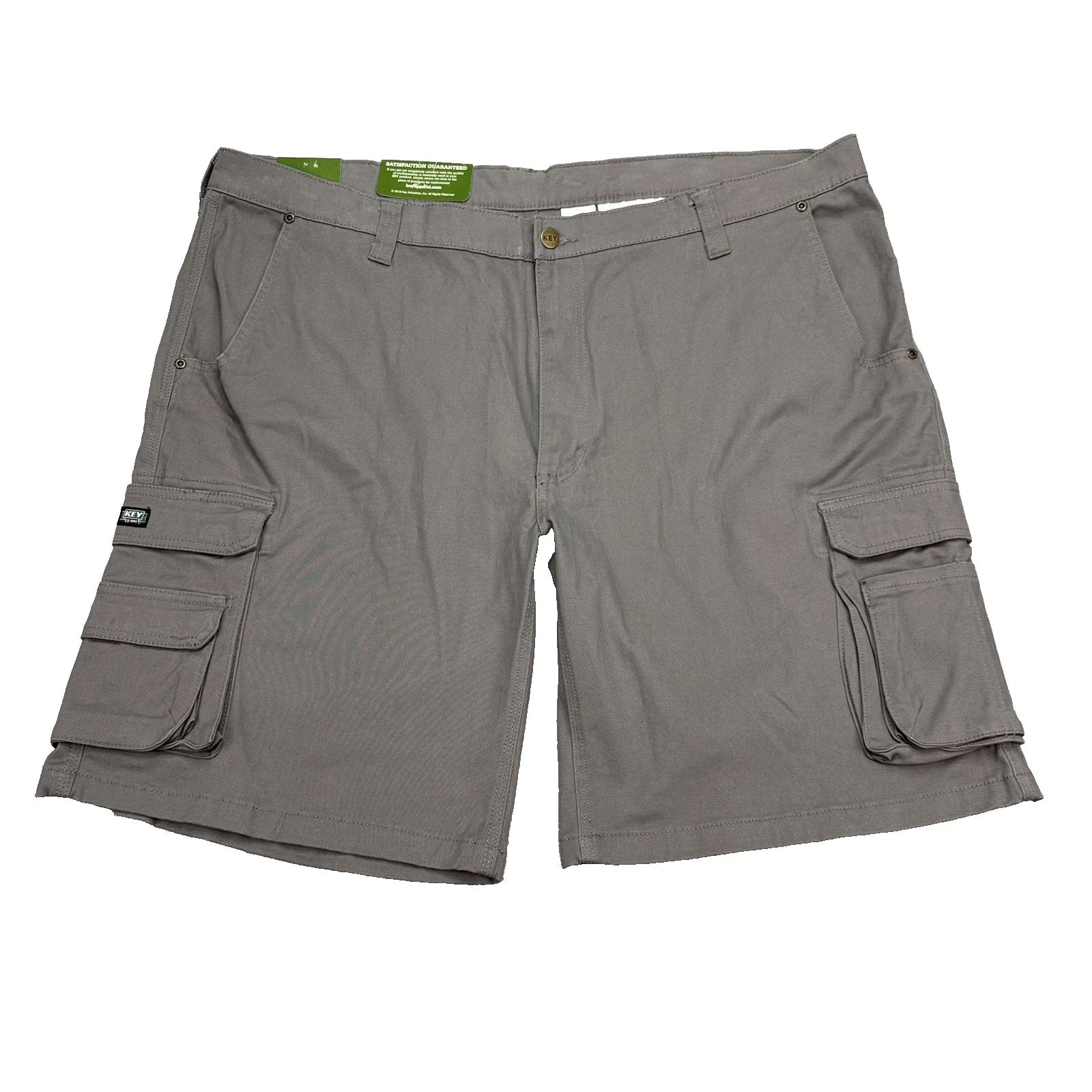 Key Mens Cargo Shorts Size 42 Gray Flex Twill Triple Stitch Durable 10 Pocket