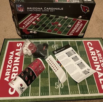 Official Arizona Cardinals Checkers Game Set 24 Pieces Slightly Damaged Box...