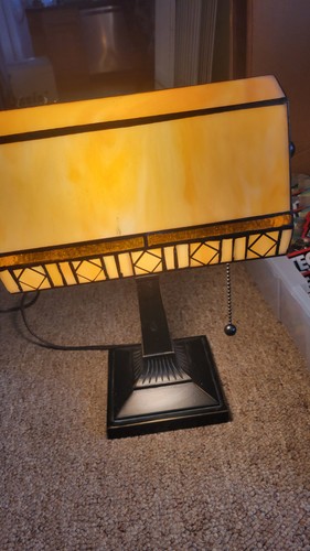 Vintage Bankers Lamp 1920s Style Table Desk Lamp Stained Glass - Picture 11 of 13