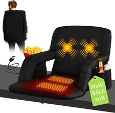 Stadium Seats Bleachers-3 Heat Settings Backrest Seat Cushion W/ Support