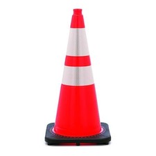 Traffic Cone, Night Or High Speed Roadway (45 Mph Or Higher), 7 Lb, Reflective,