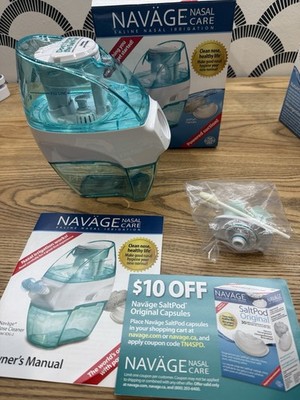 Navage Saline Nasal Irrigation Device Nose Cleaner SDG-2 60 Saline Capsules