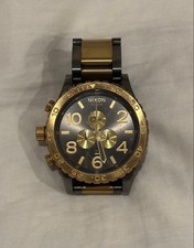 NIXON 51-30 CHRONO All Gold Black Watch Used Battery Needed