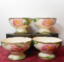 4 Franciscan Desert Rose Footed Sherbert Bowls