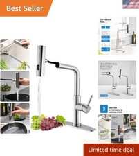 Versatile Stainless Steel Faucet: Waterfall Spout, 3 Spray Modes Easy Install