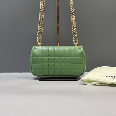 Burberry Lola Chain Flap Crossbody Bag Green Leather [Duties Paid
