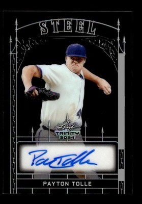 Payton Tolle 2024 Leaf Trinity #S-PT1 Steel Autograph Prismatic Black #/3