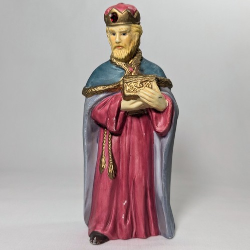 Vintage Nativity Figures Ceramic 3 Wise Men And Joseph Set ~ 5" Three Kings - Picture 8 of 11