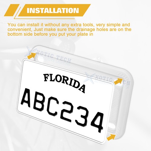 White Motorbike Flexible License Plate Shield for Men Women with Drainage Holes - Picture 6 of 15