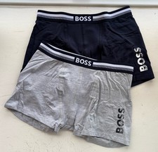 Image of Boss Boys 2 Pack Grey & Dark Blue Boxers Age 14 Bnwt