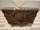 VINTAGE HULL POTTERY PLANTER VASE A-7 - BROWN & GREEN DRIP FINISH