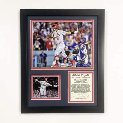 Albert Pujols 700th Home Run St. Louis Cardinals 12x15 Matted Framed Photo