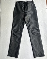 Vintage 90s Margaret Godfrey Black Leather Pants Women's Size 4 Straight Leg