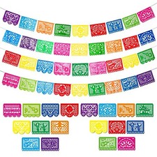 "Mexican Fiesta Party Decor 4 Pks 60 Ft Banner, Papel Picado Para Cumpleanos"