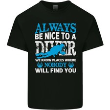 Camiseta de algodón ligero We Know Places divertida de buceo para hombre
