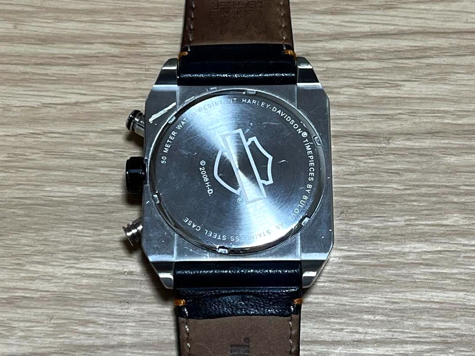 Orologio Uomo Harley Davidson Bulova 76A125 Analogico Quarzo Acciaio Inox Usato - Immagine 4 di 4