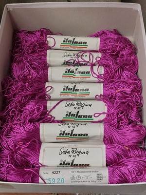 Italana No. 42 Seta Regina 100% Seide fuchsia seltene Kostbarkeit 50g