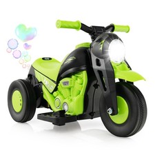6V Kids Bubble Car Electric Ride on Motorcycle w/Music Button  Headlight Green