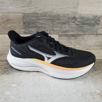 Mizuno Wave Inspire 22 Womens Running Shoes Sz 11.5 B Black White Mesh Sneakers