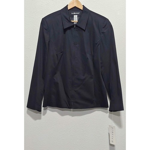 Sag Harbor schwarze leichte Jacke Blazer mit Reißverschluss vorne Kragen Damen 18 neu mit Etikett - Bild 1 von 12