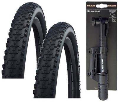 2x Schwalbe SMART SAM 24 x 2.10 Mountainbike Reifen SCHWARZ + BALDYS MINI PUMPE